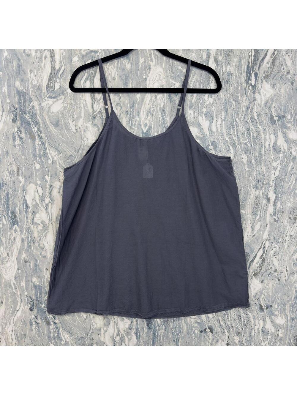 Boho Minimalist Dark Blue Spaghetti Strap Tank Top (XXL)